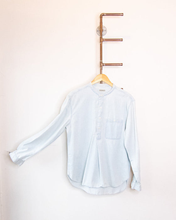 Collarless Denim Pullover
