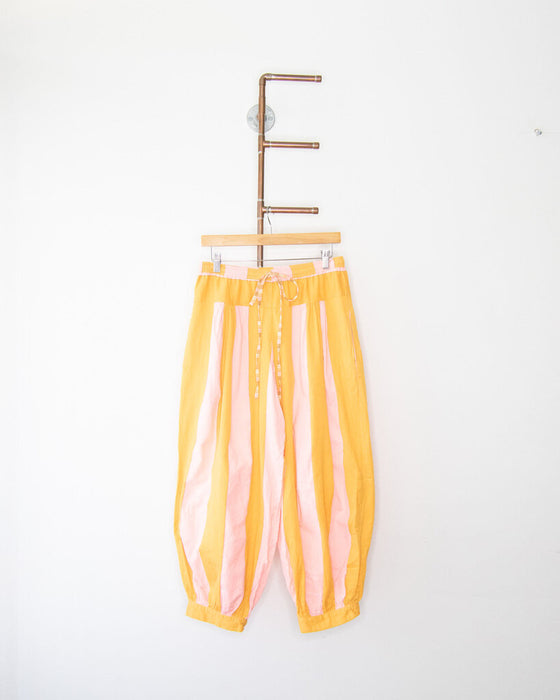 Striped Parachute Drawstring Pants