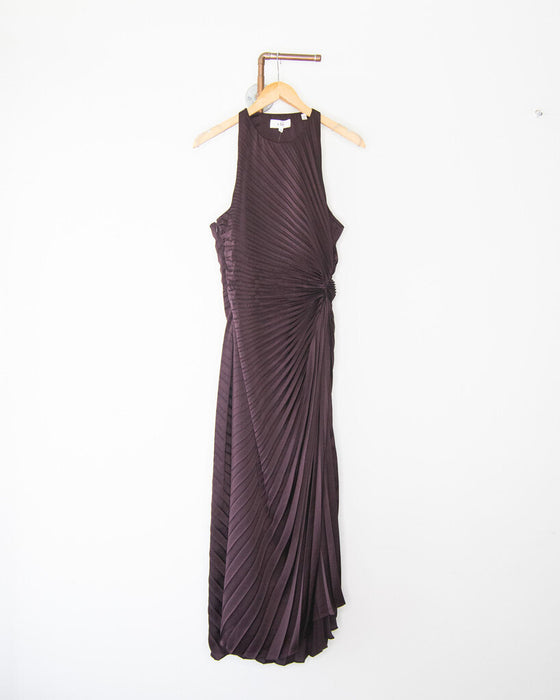 Pleated High Neck Dress