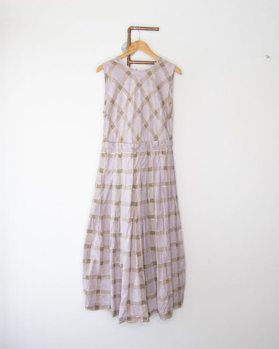 Sleeveless Plaid Crinkle Dress
