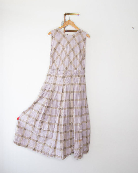 Sleeveless Plaid Crinkle Dress