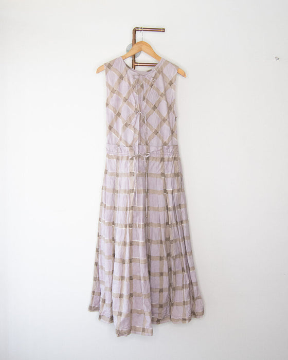 Sleeveless Plaid Crinkle Dress