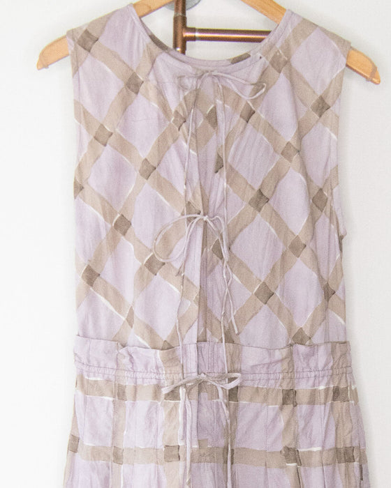 Sleeveless Plaid Crinkle Dress