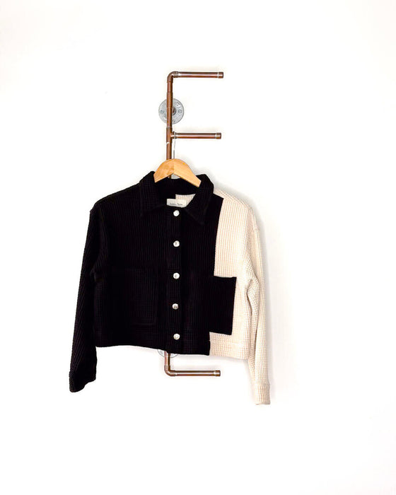Waffle Color Block "Oribu" Jacket