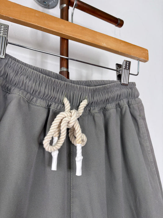Rope Drawstring Cotton Barrel Pant