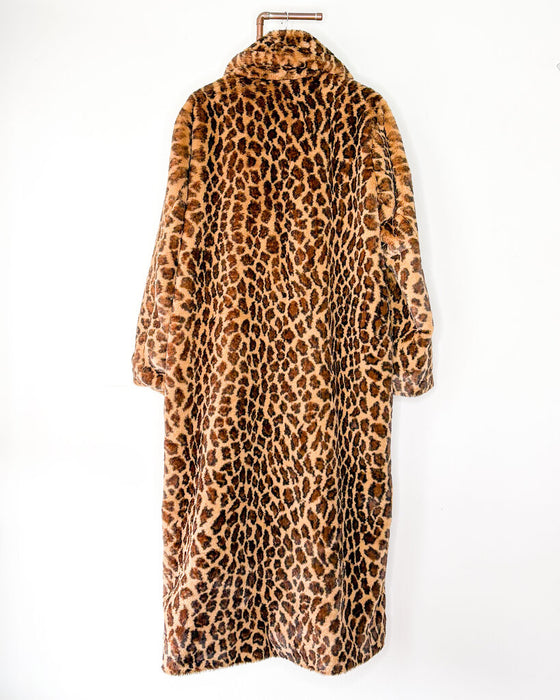 Leopard "Iris" Long Faux Fur Coat NWT