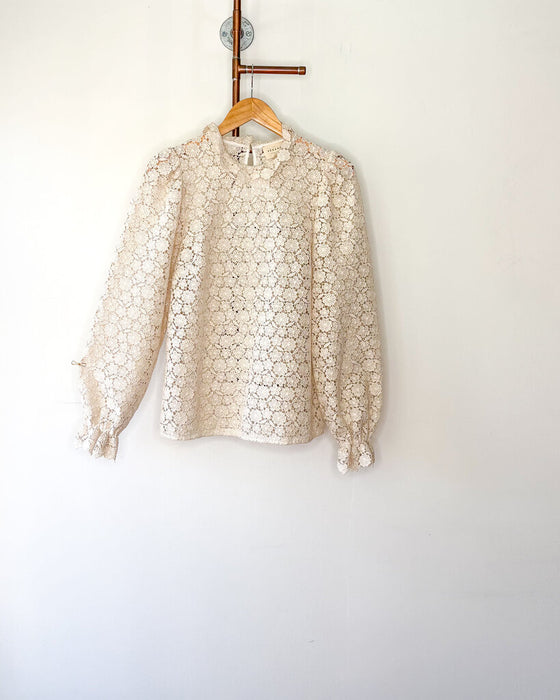 "Lisana" Guipure Lace Ruffle Top