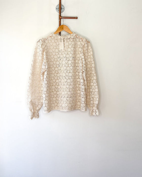 "Lisana" Guipure Lace Ruffle Top