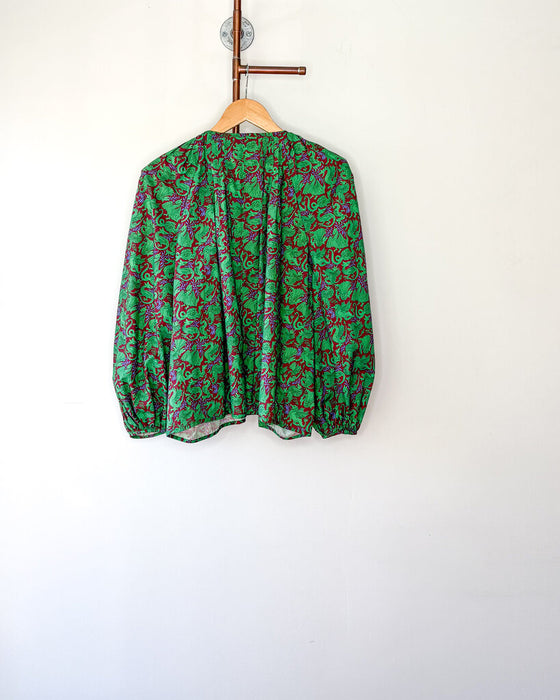 Puff Sleeve Dragon Print Bauble Top