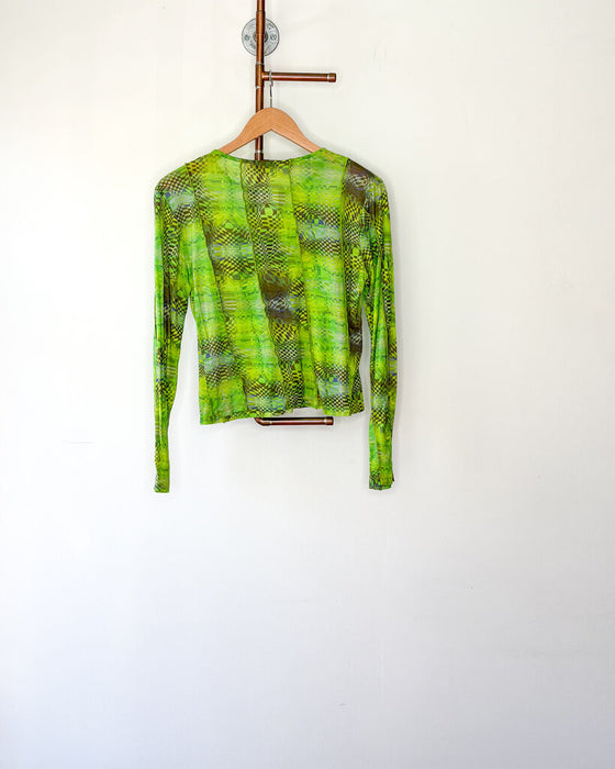Wavy Check Long Sleeve Tee