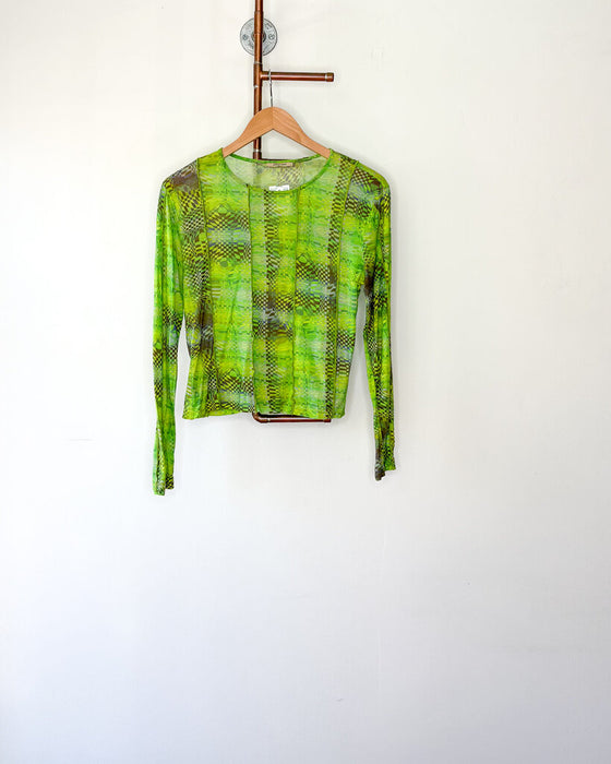 Wavy Check Long Sleeve Tee